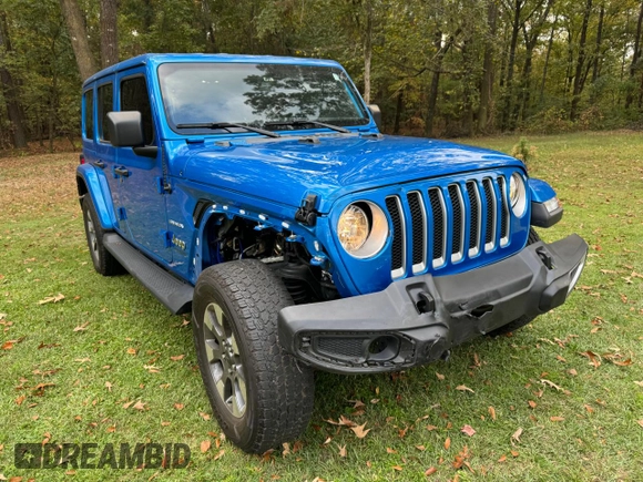 2022 Jeep Wrangler Unlimited Sahara Altitude with VIN 1C4HJXEG6NW248854, listed as a Copart auction lot 80591644 with 33,569 mi miles and Clean title. Bid and sale history available at DreamBid. Image 1.