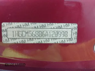 2006 Honda Accord EX-L с VIN 1HGCM56886A120998, выставлен на аукционе IAAI как лот 42329054 с пробегом 307 474 миль миль и . История ставок и продаж доступна на DreamBid. Изображение 9.