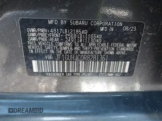 2024 Subaru Impreza RS with VIN JF1GUHJC0R8281361, listed as a IAAI auction lot 41576055 with 7,843 mi miles. Bid and sale history available at carsss.com. Image 9.