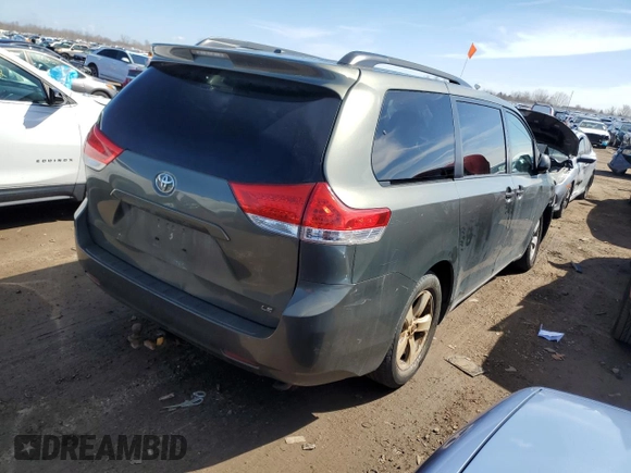 2011 Toyota Sienna LE AAS with VIN 5TDKK3DC7BS125716, listed as a Copart auction lot 50348735 with Not Provided miles and Non Repairable. Bid and sale history available at carsss.com. Image 3.
