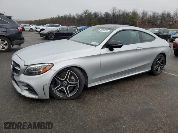 2021 Mercedes-Benz C 300 with VIN W1KWJ8EB7MG068900, listed as a Copart auction lot 83734424 with 42,440 mi miles and Salvage title. Bid and sale history available at DreamBid. Image 1.