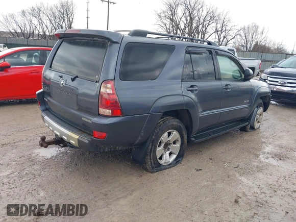 2004 Toyota 4Runner SR5 with VIN JTEBT14R048010741, listed as a IAAI auction lot 41908747 with 289,545 mi miles and . Bid and sale history available at DreamBid. Image 4.