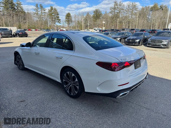2025 Mercedes-Benz E 350 with VIN W1KLF4HB9SA111397, listed as a Copart auction lot 48554255 with 50 mi miles and Clean Title. Bid and sale history available at DreamBid. Image 3.