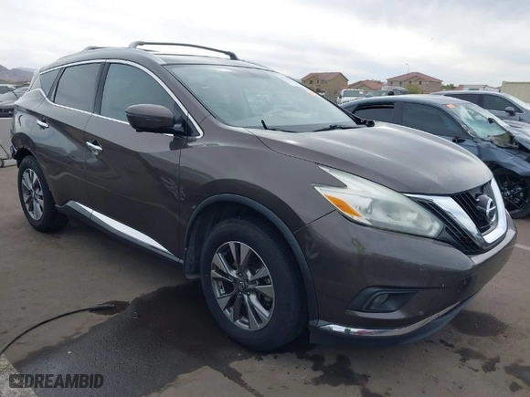 2016 Nissan Murano S with VIN 5N1AZ2MG6GN113182, listed as a IAAI auction lot 41733734 with 154,616 mi miles. Bid and sale history available at carsss.com. Image 1.