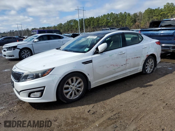 2015 Kia Optima EX with VIN 5XXGN4A75FG470258, listed as a Copart auction lot 46503835 with 113,489 mi miles and Salvage Title. Bid and sale history available at DreamBid. Image 1.