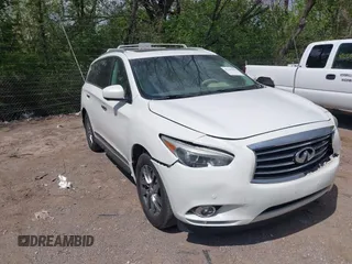 2013 Infiniti JX35 z VIN 5N1AL0MM9DC351014, wystawiony jako IAAI lot #42106450 z przebiegiem 163 335 mil mil oraz . Historia ofert i sprzedaży dostępna na DreamBid. Obrazek 1.