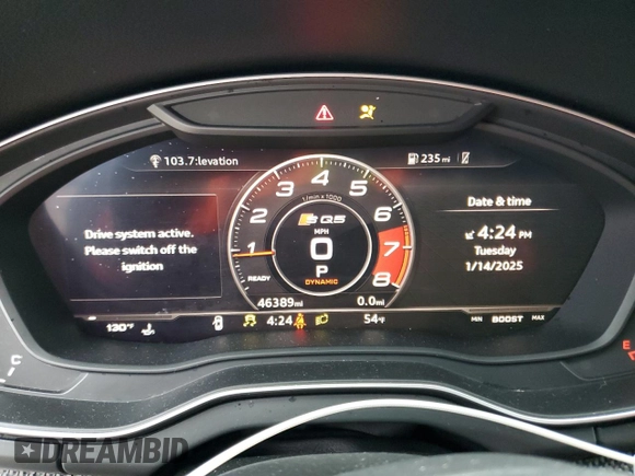 2019 Audi SQ5 Premium Plus z VIN WA1B4AFY7K2087073, wystawiony jako Copart lot #88256655 z przebiegiem 46 389 mil mil oraz Szkoda całkowita • Salvage title. Historia ofert i sprzedaży dostępna na DreamBid. Obrazek 9.