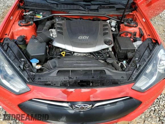 2013 Hyundai Genesis Coupe R-Spec with VIN KMHHU6KJ7DU089592, listed as a Copart auction lot 58712485 with 101,402 mi miles and Salvage title. Bid and sale history available at DreamBid. Image 11.