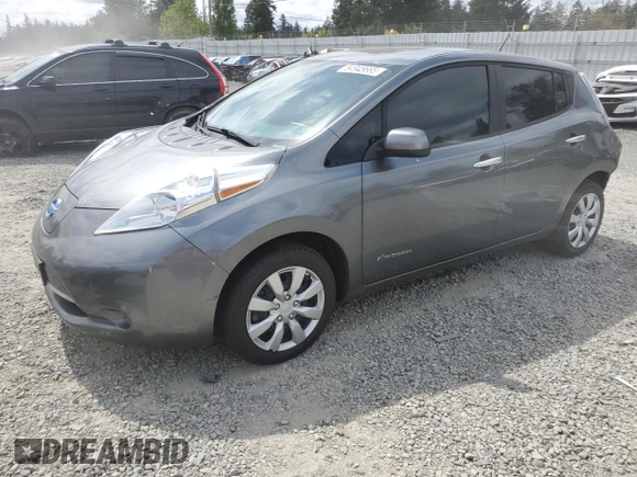 2015 Nissan LEAF S with VIN 1N4AZ0CP9FC324158, listed as a Copart auction lot 54945665 with 79,452 mi miles and Salvage Title. Bid and sale history available at DreamBid. Image 1.