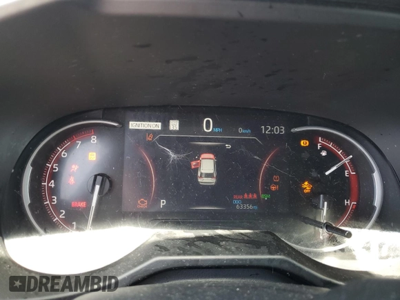 2023 Toyota RAV4 XLE with VIN 2T3W1RFV4PW267940, listed as a Copart auction lot 61827935 with 63,356 mi miles and Salvage title. Bid and sale history available at DreamBid. Image 9.