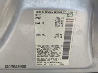 2013 Nissan Altima SL with VIN 1N4BL3AP5DC162522, listed as a IAAI auction lot 41684332 with 161,423 mi miles and . Bid and sale history available at DreamBid. Image 9.