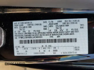 2020 Ford Escape SEL z VIN 1FMCU9H60LUC69333, wystawiony jako Copart lot #55777745 z przebiegiem 44 219 mil mil oraz Szkoda całkowita • Salvage title. Historia ofert i sprzedaży dostępna na DreamBid. Obrazek 12.