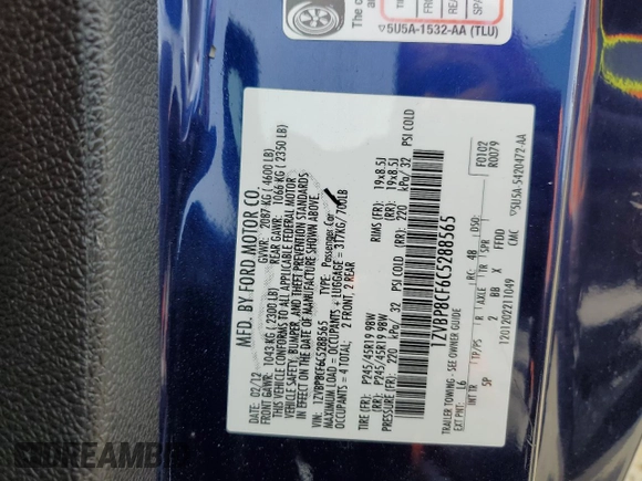 2012 Ford Mustang GT Premium with VIN 1ZVBP8CF6C5288565, listed as a Copart auction lot 48349235 with 157,347 mi miles and Salvage Title. Bid and sale history available at DreamBid. Image 13.