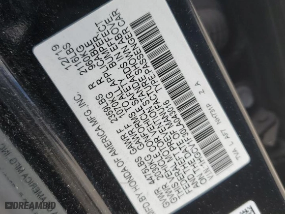 2020 Honda Accord Sedan Sport with VIN 1HGCV1F30LA043016, listed as a Copart auction lot 52749665 with 97,451 mi miles and Clean Title. Bid and sale history available at carsss.com. Image 12.