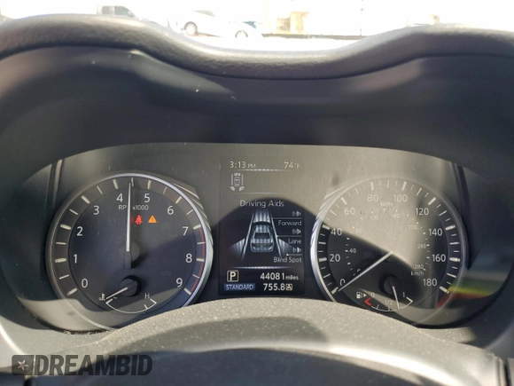 2021 Infiniti Q50 Signature Edition with VIN JN1EV7CP7MM700303, listed as a Copart auction lot 58534285 with 44,081 mi miles and Salvage title. Bid and sale history available at DreamBid. Image 9.