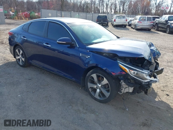 2019 Kia Optima LX with VIN 5XXGT4L38KG365515, listed as a IAAI auction lot 41829120 with 86,510 mi miles. Bid and sale history available at carsss.com. Image 1.