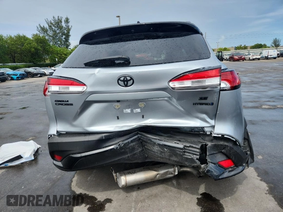 2024 Toyota Corolla Cross Hybrid S with VIN 7MUFBABG3RV047740, listed as a Copart auction lot 62395955 with 15,885 mi miles and Salvage title. Bid and sale history available at DreamBid. Image 6.