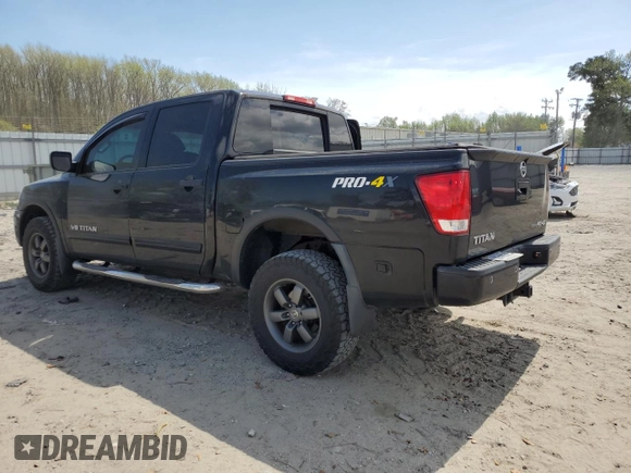 2015 Nissan Titan Pro-4X with VIN 1N6BA0EC1FN507491, listed as a Copart auction lot 51240915 with 165,510 mi miles and Salvage title. Bid and sale history available at DreamBid. Image 2.