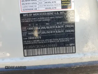 2010 Mercedes-Benz M 350 with VIN 4JGBB5GB2AA539489, listed as a Copart auction lot 83767804 with 139,277 mi miles and Salvage Title. Bid and sale history available at DreamBid. Image 13.