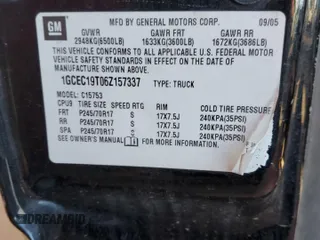 2006 Chevrolet Silverado 1500 LT1 with VIN 1GCEC19T06Z157337, listed as a Copart auction lot 42407345 with 112,409 mi miles and Salvage Title. Bid and sale history available at DreamBid. Image 12.