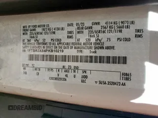 2023 Ford Transit Cargo z VIN 1FTBR3X84PKB10219, wystawiony jako Copart lot #60219385 z przebiegiem 83 059 mil mil oraz Szkoda całkowita • Salvage title. Historia ofert i sprzedaży dostępna na DreamBid. Obrazek 13.