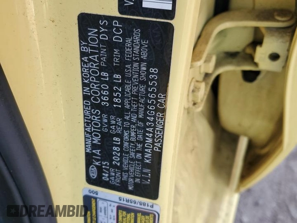 2016 Kia Rio LX with VIN KNADM4A34G6565538, listed as a Copart auction lot 47887645 with 130,394 mi miles and Salvage Title. Bid and sale history available at carsss.com. Image 13.