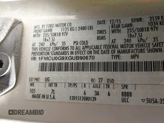 2016 Ford Escape SE with VIN 1FMCU0G9XGUB90670, listed as a IAAI auction lot 41694382 with 167,631 mi miles. Bid and sale history available at carsss.com. Image 9.