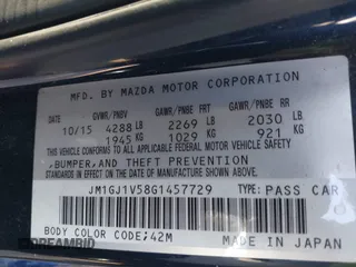 2016 Mazda 6 i Touring with VIN JM1GJ1V58G1457729, listed as a IAAI auction lot 41869941 with 159,914 mi miles and . Bid and sale history available at carsss.com. Image 9.