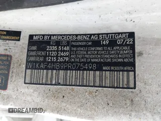 2023 Mercedes-Benz C 300 with VIN W1KAF4HB9PR075498, listed as a IAAI auction lot 41536091 with Not Provided miles and . Bid and sale history available at DreamBid. Image 9.