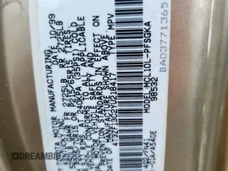 2000 Toyota Sienna LE with VIN 4T3ZF13C2YU218417, listed as a Copart auction lot 63328035 with 263,439 mi miles and Salvage title. Bid and sale history available at DreamBid. Image 13.