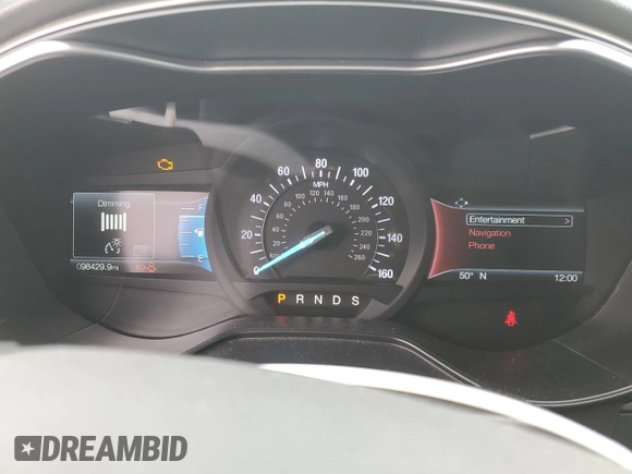 2019 Ford Fusion SE with VIN 3FA6P0HD7KR162259, listed as a Copart auction lot 49509425 with 98,429 mi miles and Salvage Title. Bid and sale history available at DreamBid. Image 9.