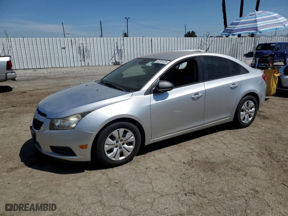 2013 Chevrolet Cruze LS with VIN 1G1PB5SG2D7225378, listed as a Copart auction lot 52207075 with 111,508 mi miles and Clean Title. Bid and sale history available at carsss.com. Image 1.