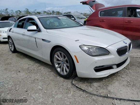 2015 BMW 6 Series 640i with VIN WBA6A0C59FD318843, listed as a Copart auction lot 75129104 with 0 mi miles and Non Repairable. Bid and sale history available at carsss.com. Image 4.