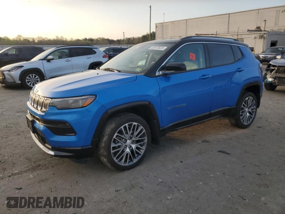 2022 Jeep Compass Limited with VIN 3C4NJDCB6NT105806, listed as a Copart auction lot 52670825 with 15,417 mi miles and Salvage title. Bid and sale history available at DreamBid. Image 1.