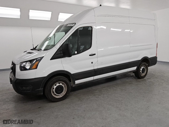 2023 Ford Transit Cargo Van with VIN 1FTBR1X8XPKB01724, listed as a Copart auction lot 43828525 with 39,657 mi miles and Clean Title. Bid and sale history available at carsss.com. Image 1.