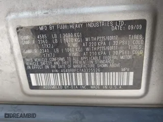 2010 Subaru Outback Prem All-Weather/HK Aud with VIN 4S4BRBFC7A3325526, listed as a IAAI auction lot 42044926 with 256,506 mi miles. Bid and sale history available at carsss.com. Image 9.