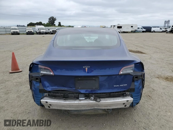 2020 Tesla Model 3 Long Range with VIN 5YJ3E1EB3LF635752, listed as a Copart auction lot 54173955 with Not Provided miles and Salvage Title. Bid and sale history available at carsss.com. Image 6.