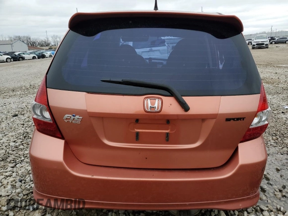 2007 Honda Fit Sport with VIN JHMGD38687S017896, listed as a Copart auction lot 51041155 with 184,977 mi miles and Salvage Title. Bid and sale history available at carsss.com. Image 6.