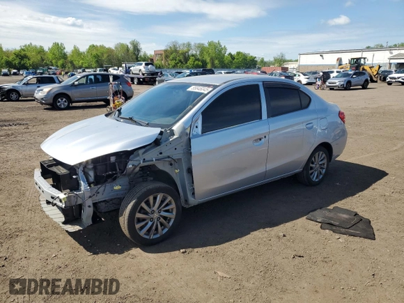 2019 Mitsubishi Mirage SE z VIN ML32F4FJ2KHF10441, wystawiony jako Copart lot #55846045 z przebiegiem 82 624 mil mil oraz Szkoda całkowita • Salvage title. Historia ofert i sprzedaży dostępna na DreamBid. Obrazek 1.