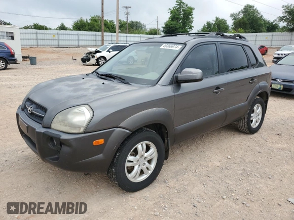 2007 Hyundai Tucson SE with VIN KM8JN12D07U520418, listed as a Copart auction lot 41568235 with 64,256 mi miles and Salvage Title. Bid and sale history available at carsss.com. Image 1.