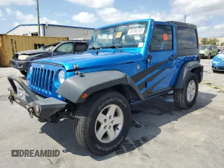 2016 Jeep Wrangler Sport z VIN 1C4AJWAG8GL287256, wystawiony jako Copart lot #55766125 z przebiegiem 76 601 mil mil oraz Szkoda całkowita • Salvage title. Historia ofert i sprzedaży dostępna na DreamBid. Obrazek 1.