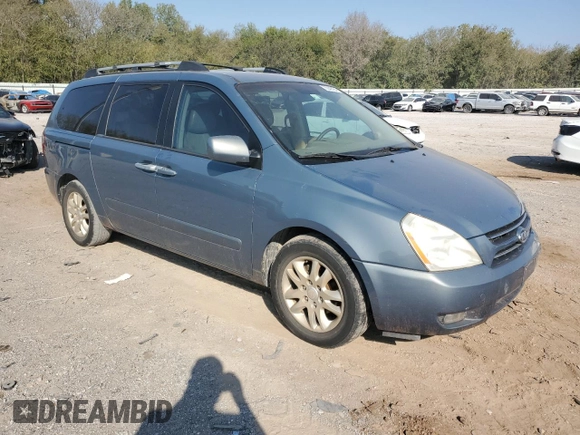 2007 Kia Sedona EX with VIN KNDMB233976173357, listed as a Copart auction lot 75049784 with 213,508 mi miles and Salvage Title. Bid and sale history available at carsss.com. Image 4.