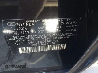 2025 Hyundai Sonata N Line z VIN KMHL54JC0SA430778, wystawiony jako IAAI lot #42082731 z przebiegiem 6 769 mil mil oraz . Historia ofert i sprzedaży dostępna na DreamBid. Obrazek 9.