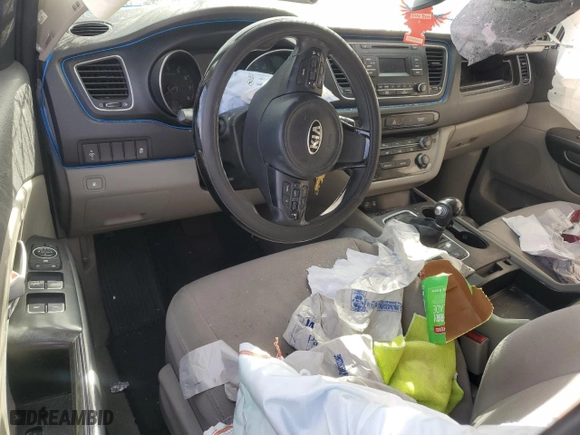 2015 Kia Sedona L with VIN KNDMA5C13F6022144, listed as a Copart auction lot 47107015 with 247,265 mi miles and Salvage Title. Bid and sale history available at carsss.com. Image 8.