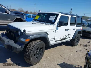2018 Jeep Wrangler Unlimited Sport S with VIN 1C4HJXDG0JW140869, listed as a IAAI auction lot 41623256 with 112,197 mi miles. Bid and sale history available at carsss.com. Image 18.