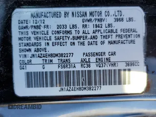 2013 Nissan 370Z with VIN JN1AZ4EH8DM382277, listed as a Copart auction lot 39709824 with 118,925 mi miles and Salvage Title. Bid and sale history available at carsss.com. Image 14.