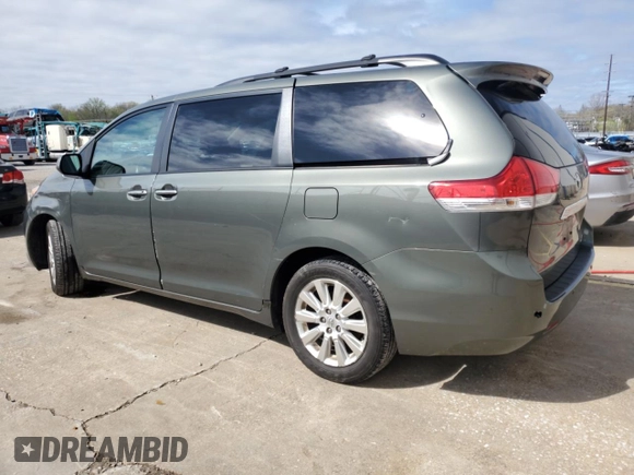 2011 Toyota Sienna XLE with VIN 5TDDK3DC5BS014543, listed as a Copart auction lot 51764155 with 155,207 mi miles and Salvage Title. Bid and sale history available at carsss.com. Image 2.
