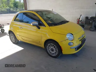 2015 FIAT 500 1957 Edition with VIN 3C3CFFCRXFT619780, listed as a IAAI auction lot 42444479 with 110,000 mi miles and . Bid and sale history available at DreamBid. Image 1.