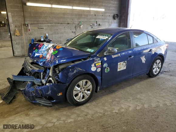 2013 Chevrolet Cruze LS with VIN 1G1PA5SG8D7274491, listed as a Copart auction lot 49225945 with 44,407 mi miles and Salvage Title. Bid and sale history available at carsss.com. Image 1.