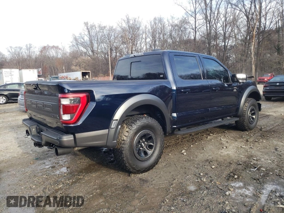 2022 Ford F-150 Raptor with VIN 1FTFW1RG0NFB46241, listed as a Copart auction lot 76933043 with Not Provided miles and Salvage Title. Bid and sale history available at carsss.com. Image 3.